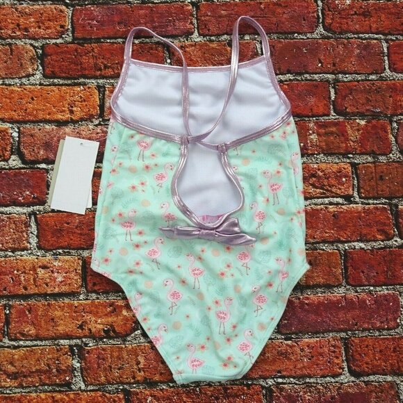 NWT Tommy Bahama Kids Swimsuit One-Piece Flamingo Baby Girls 24 Mos - Picture 7 of 10